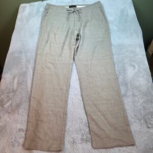 Jos. A. Bank Reserve Linen Blend Drawstring Pants Mens 34x30 Tan Brown